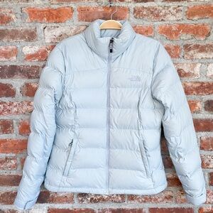 North Face Nuptse 700 Down Puffer‎ Jacket Light Gray Women’s Small